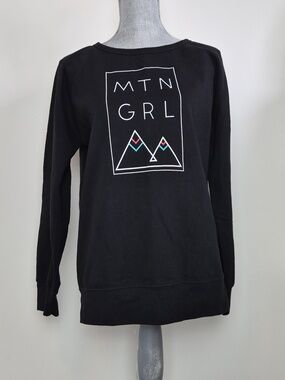 Lace Brick Design XL Black MTN GRL Pullover Sweater